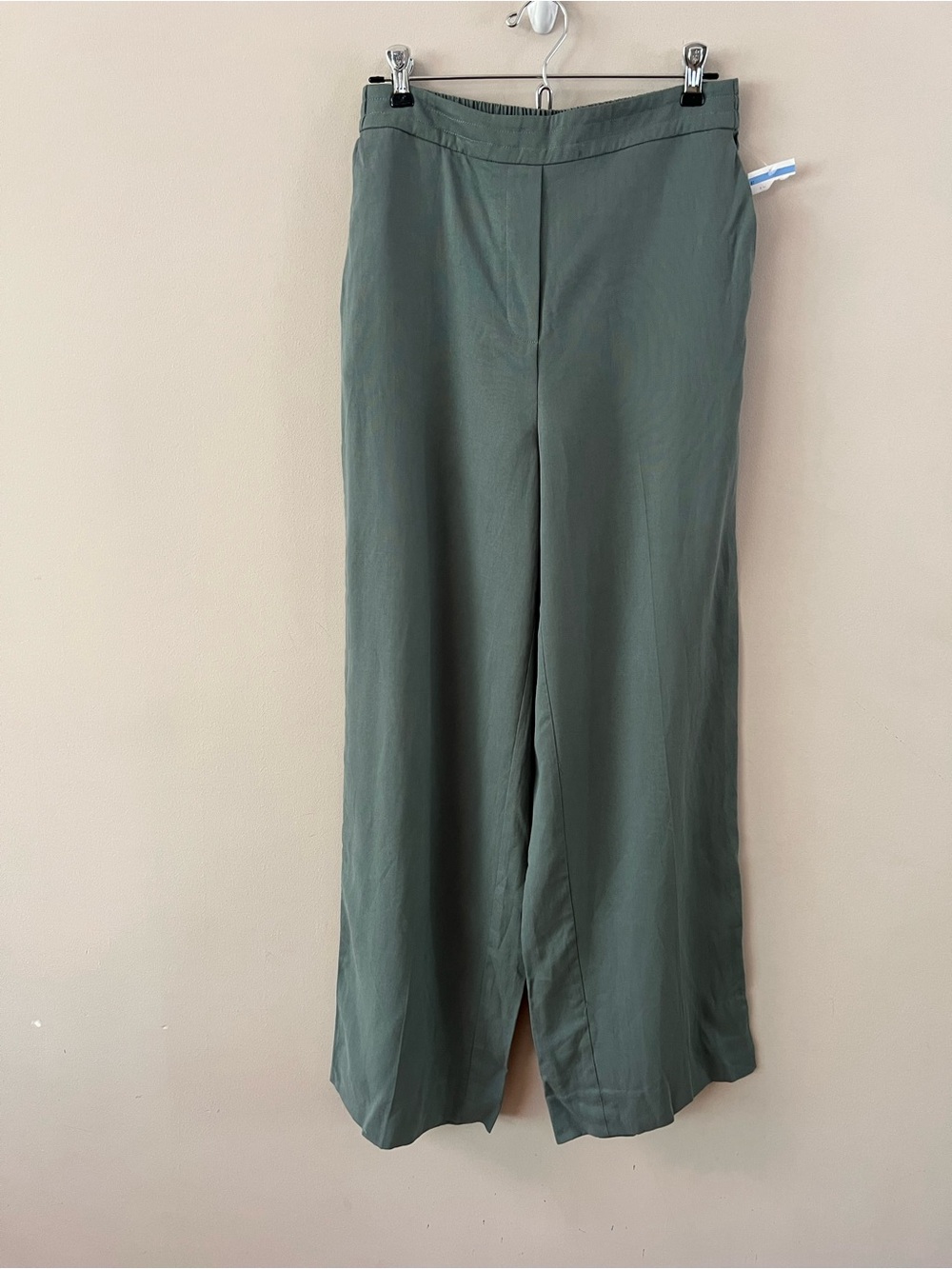 Masai wide leg high rise pull on trouser pants ladies size small green